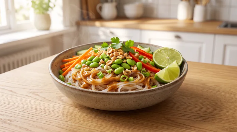 Kryddig jordnötsnudelsallad
